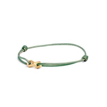 1,5 mm grünes Nylonarmband mit einem Titan-Unendlichkeitszeichen - Infinity Green Gold